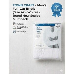 Vintage NOS JC Penney Towncraft Six Full Cut Men's Briefs Size XL 42